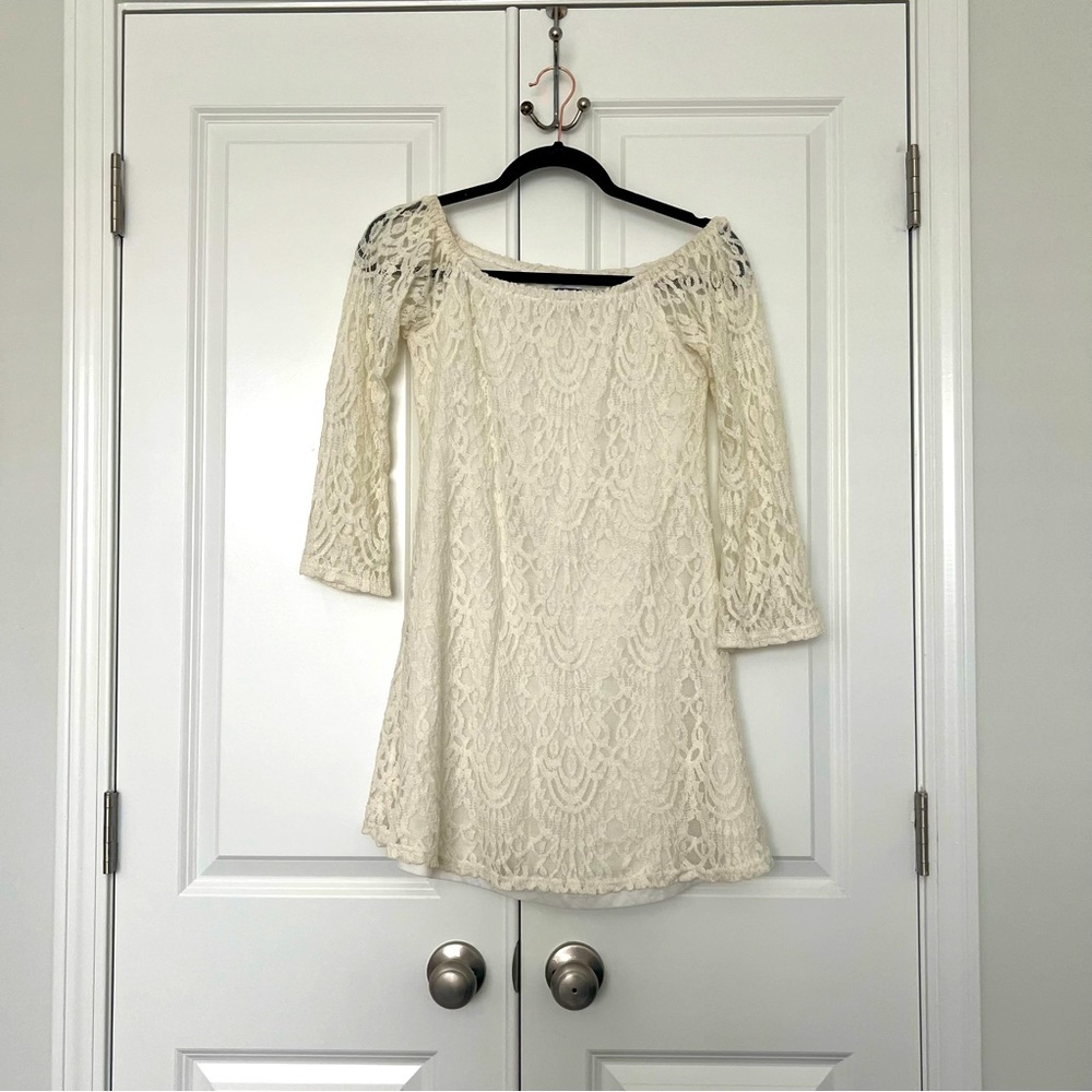 Lace off the shoulder dress